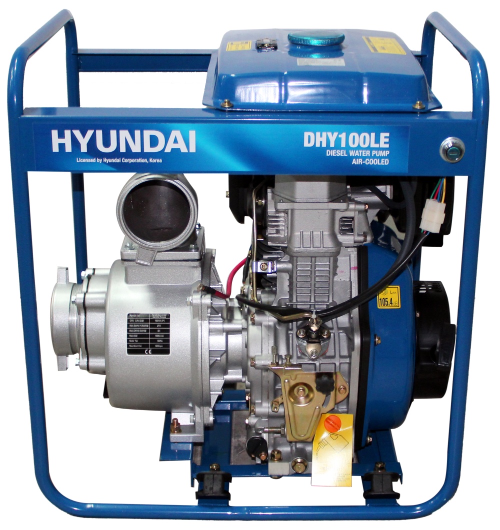 Hyundai DHY100LE Dizel Su Motoru 4'' Marşlı Büyük Depolu